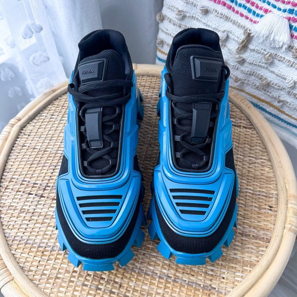 Prada Cloudburst Thunder Blue Black High Trainers Sneakers Men’s Size 9.5 - Picture 3 of 11